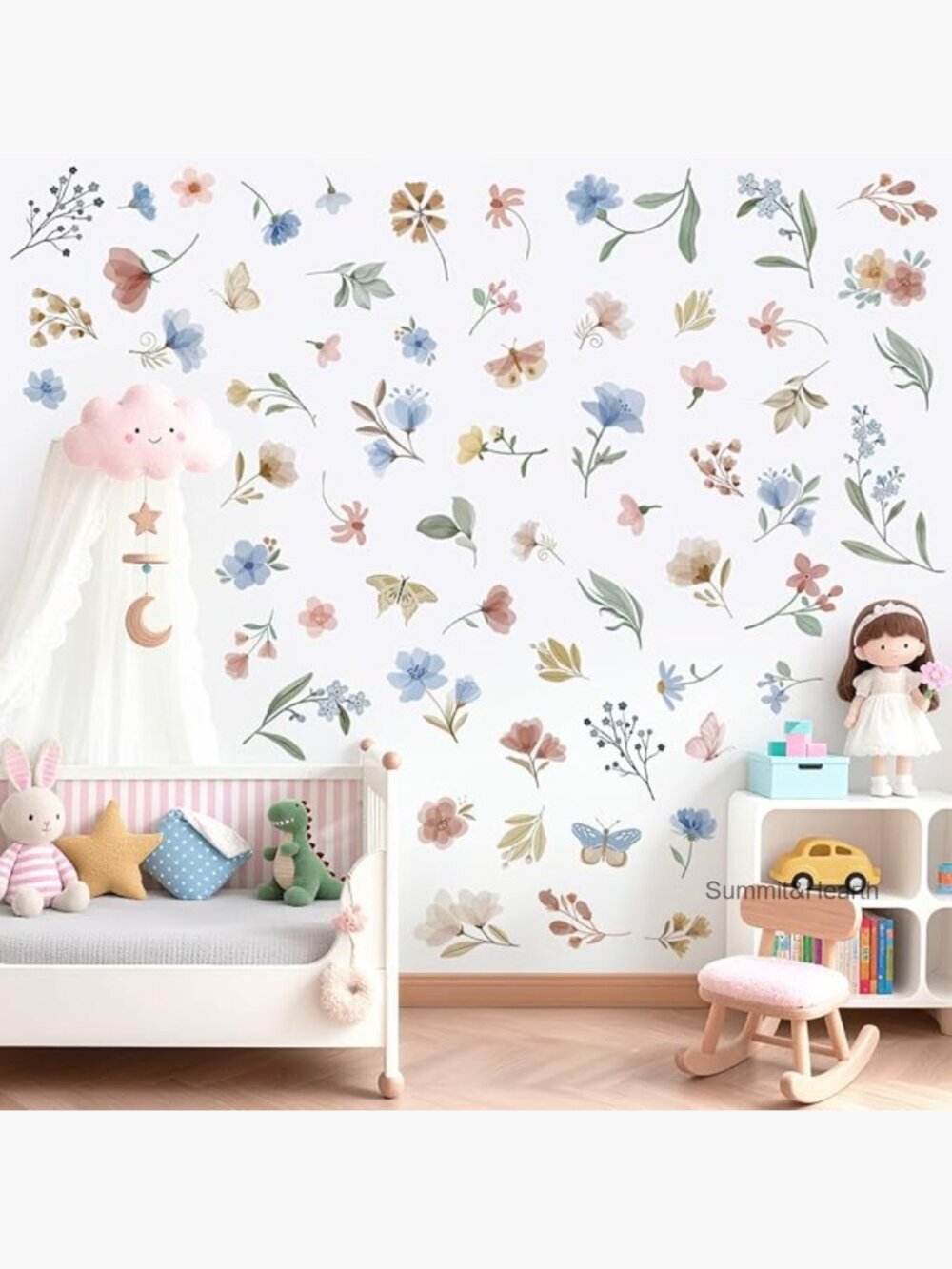 9 Sheet Peel and Stick Wall Decals, Waterproof PVC Material, Nursery Decor